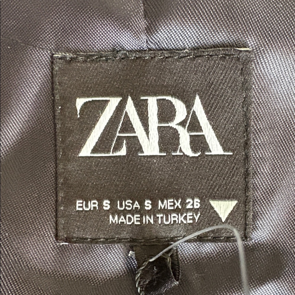 Zara hidden zipper Cropped Blazer Navy Size Small NWT - Picture 7 of 14